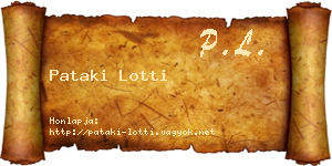 Pataki Lotti névjegykártya